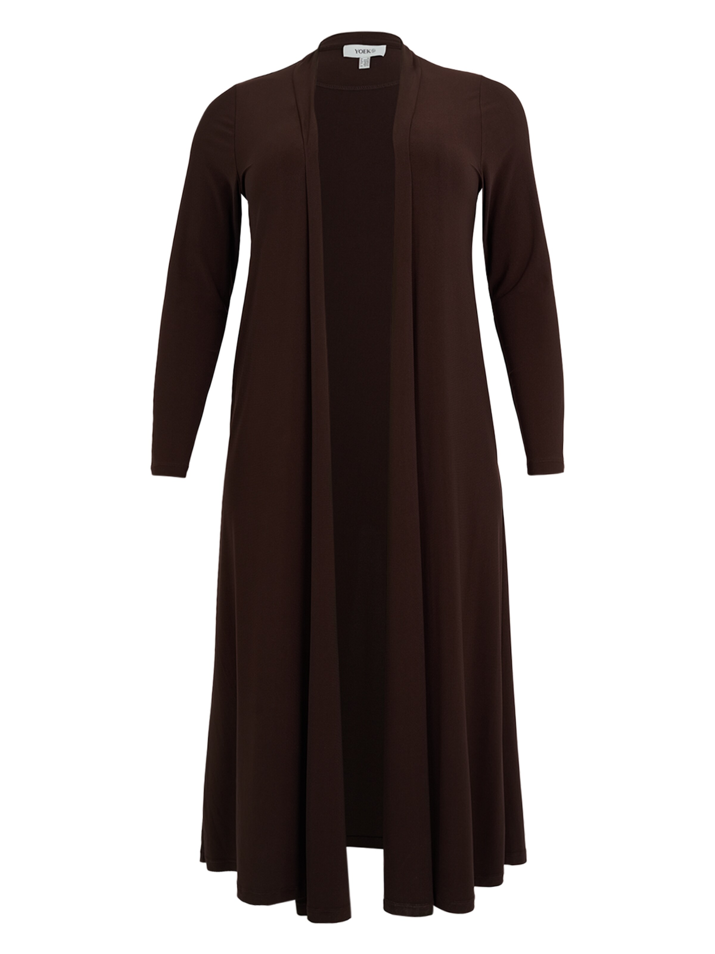 YOEK Knit Cardigan in Brown: front