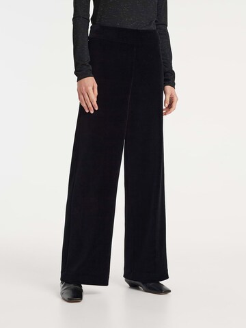 OPUS Wide leg Broek in Zwart: voorkant