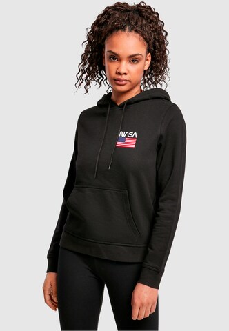 Merchcode Sweatshirt 'NASA - Stars and Stripes' in Zwart: voorkant