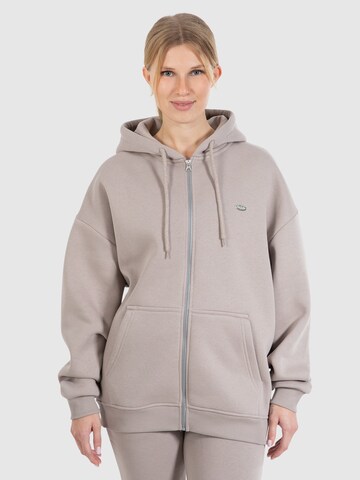 Smilodox Zip-Up Hoodie ' Eda ' in Brown: front