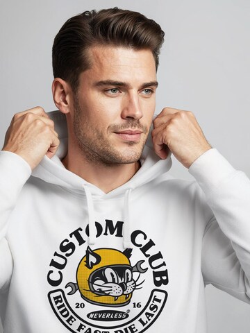 Neverless Sweatshirt 'Racing Cat'‌‌‌‌ in Weiß