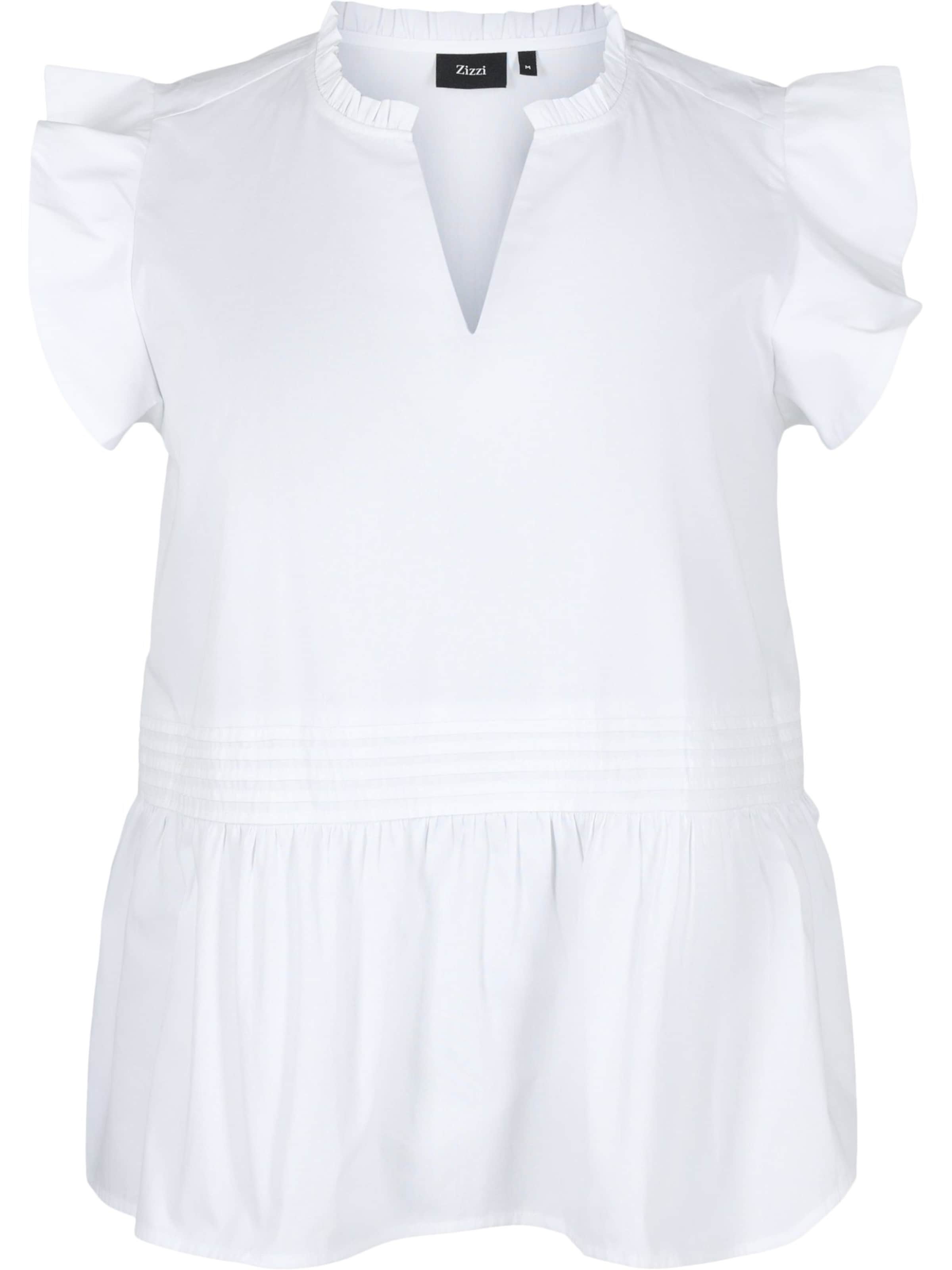 Zizzi Bluse 'EMA' in Weiß: Vorderseite