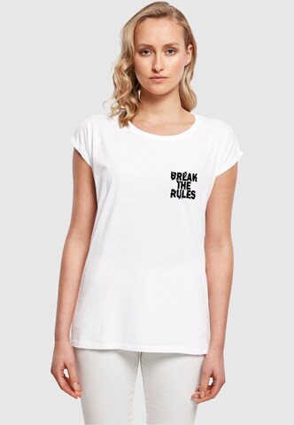 Merchcode Shirt 'Break The Rules 2' in Wit: voorkant