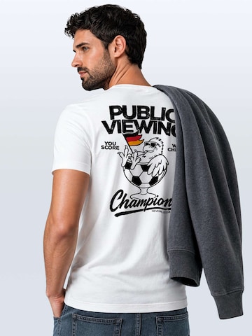 Neverless Shirt 'Public Viewing Champion'‌‌‌‌‌‌‌‌‌ in Weiß