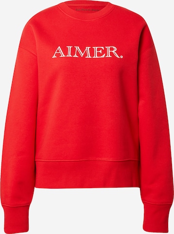 Les Petits Basics Sweatshirt 'Aimer' i röd: framsida