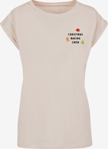 F4NT4STIC T-Shirt 'Christmas Baking Crew' in Beige: predná strana