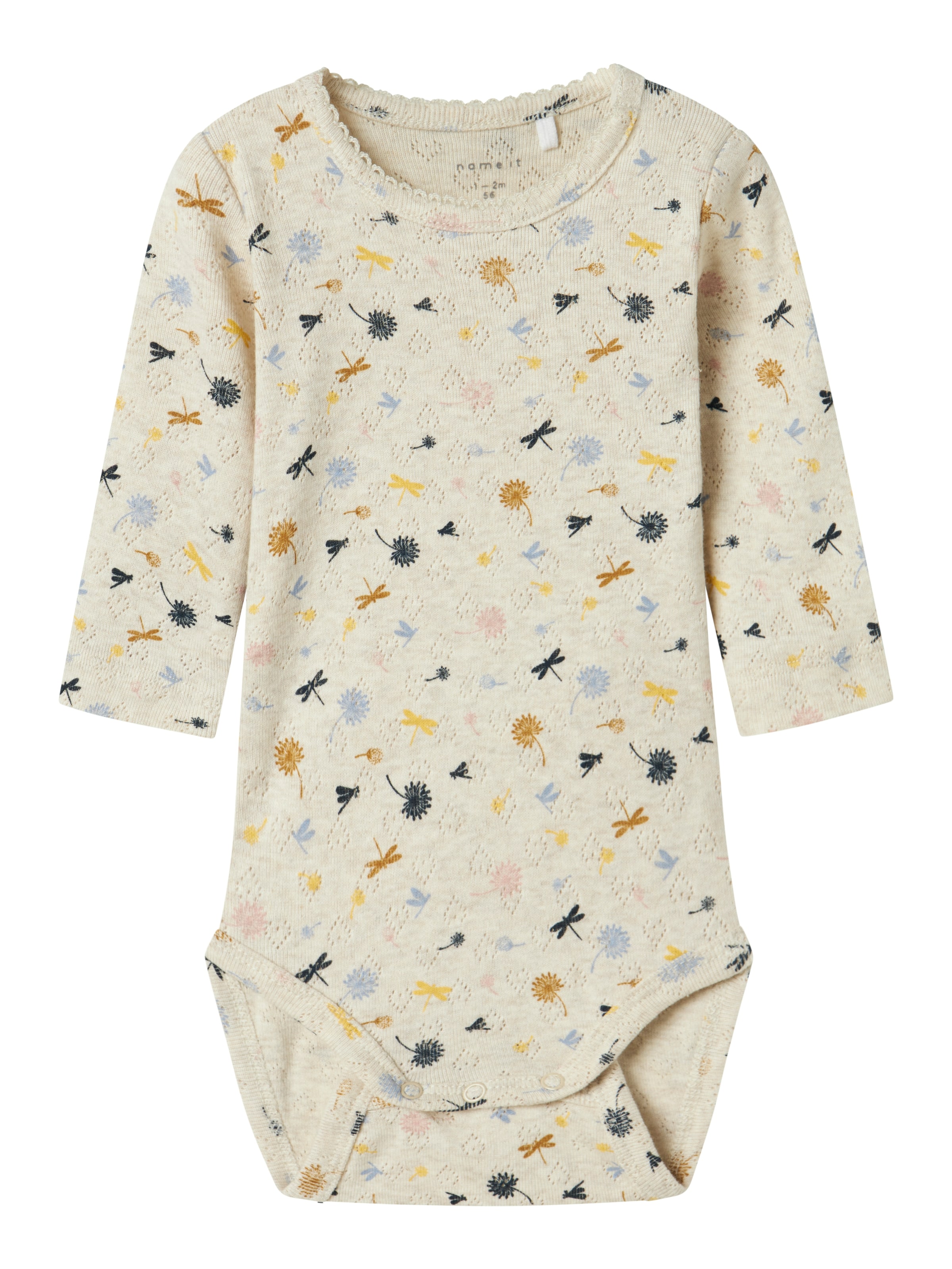 NAME IT Sparkdräkt/body 'NBFKORAL' i beige: framsida