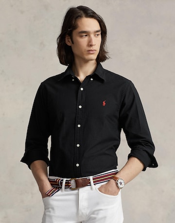 Polo Ralph Lauren Regular fit Πουκάμισο σε μαύρο: μπροστά