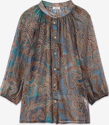 Camicia da donna di oltre in blu: frontale