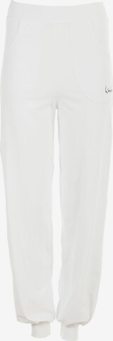Effilé Pantalon de sport 'WH12' Winshape en blanc : devant