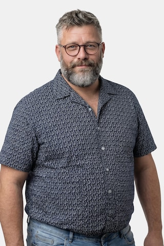 Men Plus Regular Fit Hemd in Blau: Vorderseite