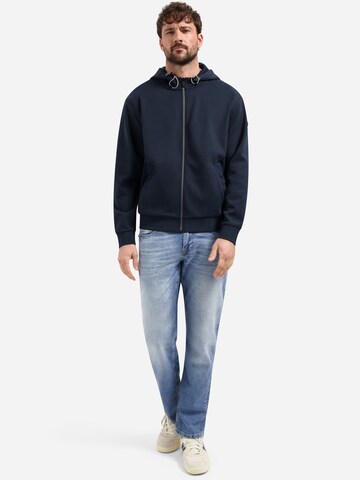 No Excess Zip-Up Hoodie in Blue