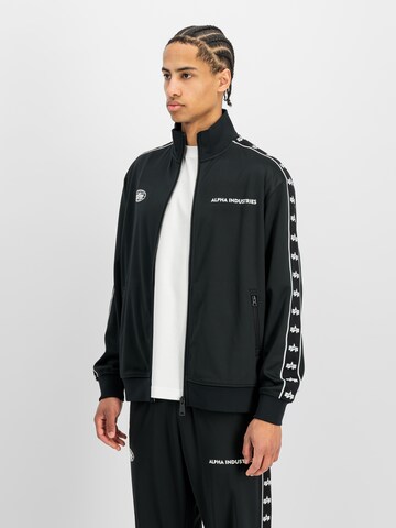 ALPHA INDUSTRIES Sweatjacke in Schwarz: Vorderseite