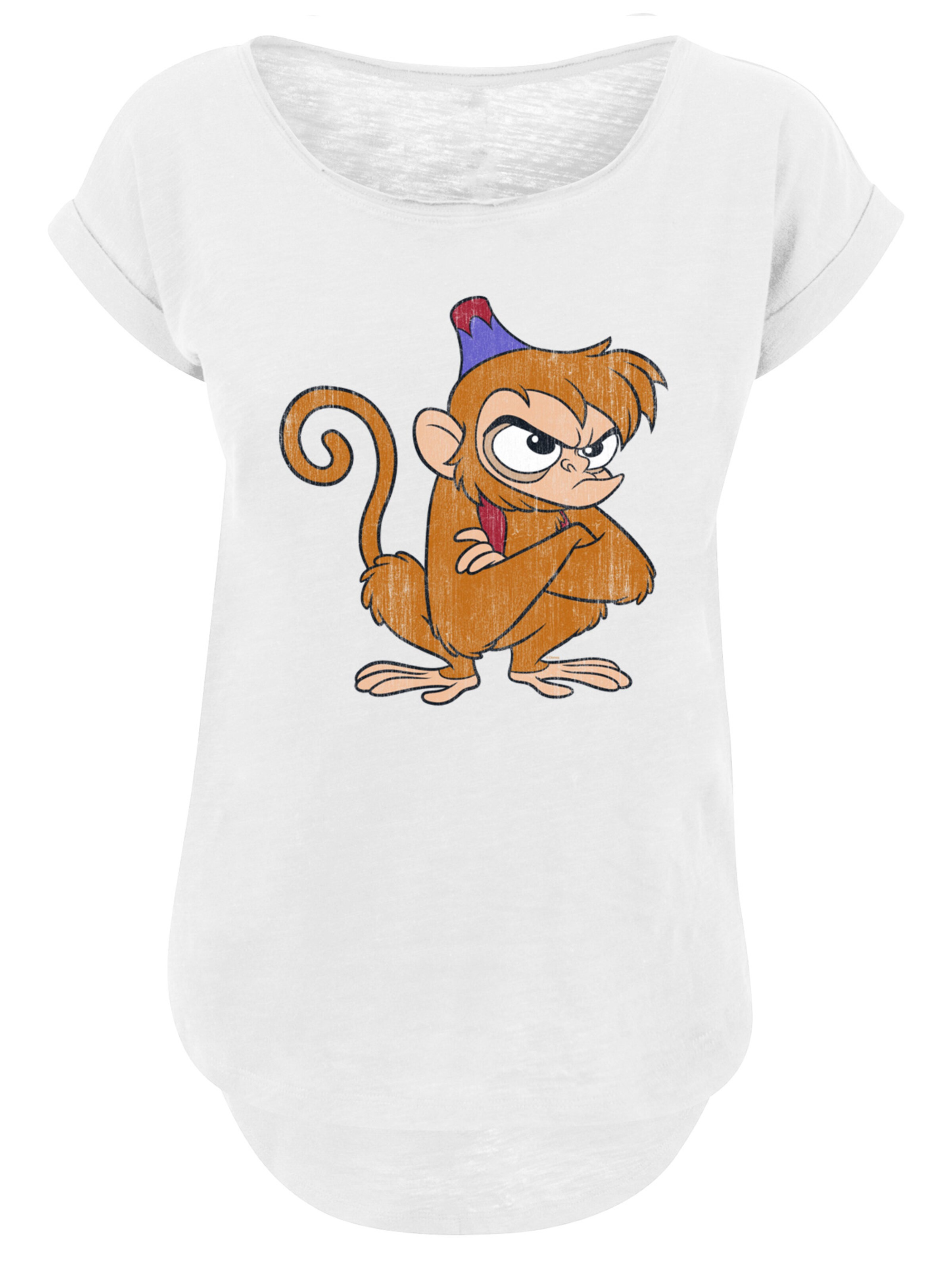 F4NT4STIC Shirt 'Disney Aladdin Classic Angry Abu' in Wit: voorkant
