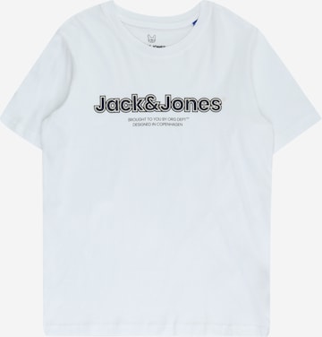 T-Shirt 'LAKEWOOD' Jack & Jones Junior en blanc : devant