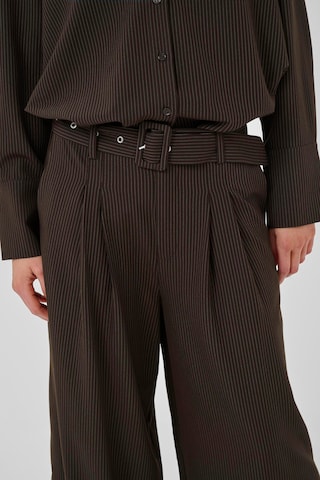 My Essential Wardrobe Wide leg Bandplooibroek 'VittaMW' in Bruin