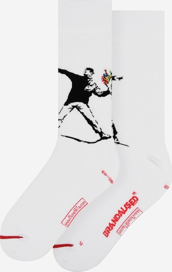 MuseARTa Socken ' Brandalised - Flower Bomber ' in rot / schwarz / weiß, Produktansicht