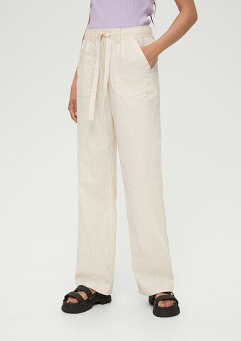 QS Loose fit Trousers in Beige: front