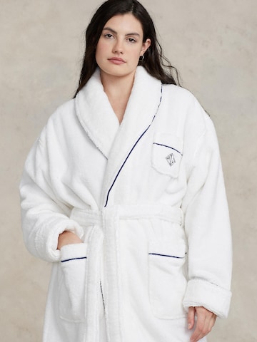 Peignoir long ' Bathrobe ' Polo Ralph Lauren en blanc : devant