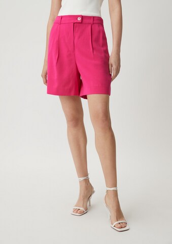COMMA Loose fit Pleat-front trousers in Pink: front