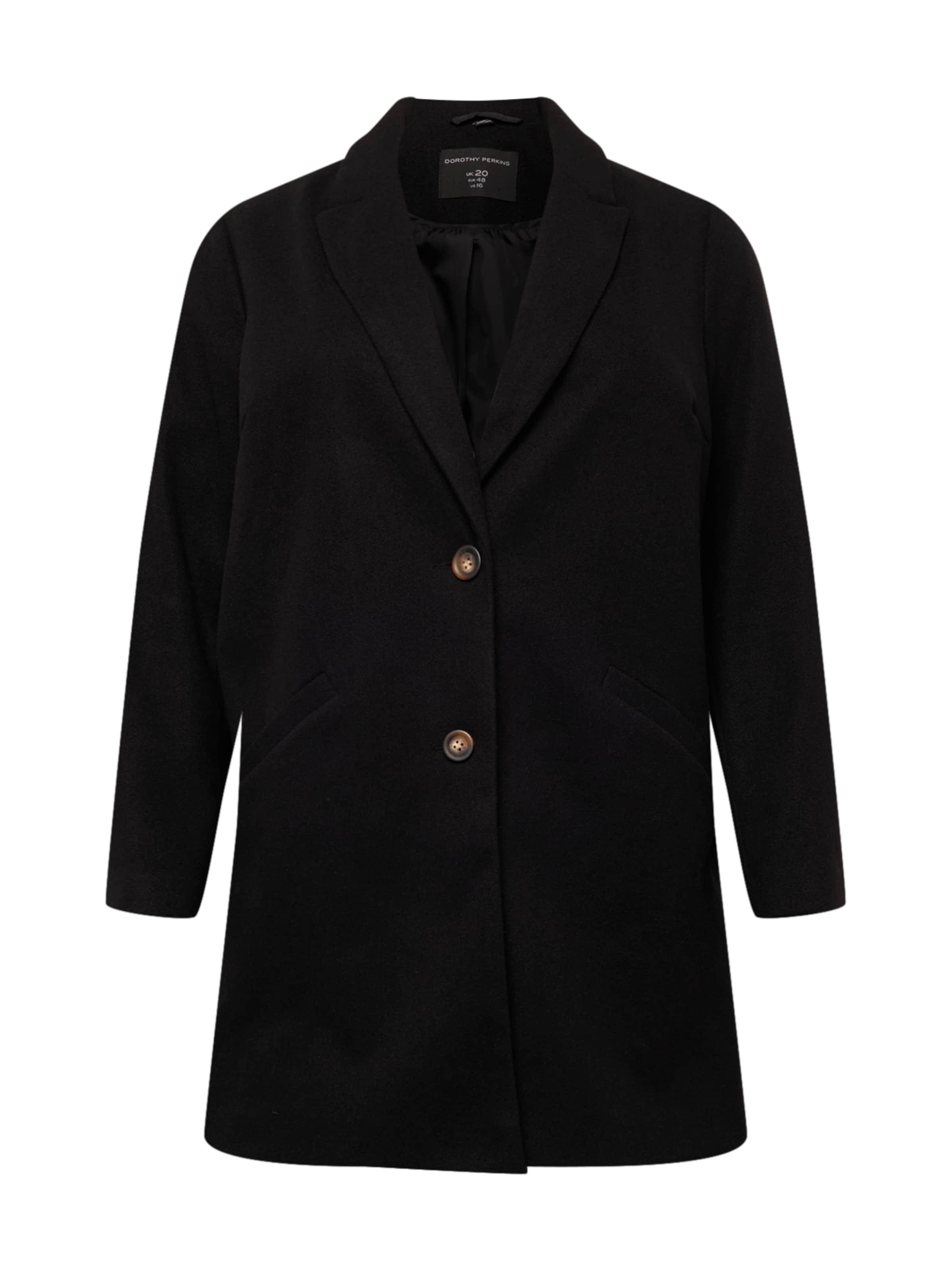 Dorothy Perkins Curve Overgangsfrakke i sort: forside