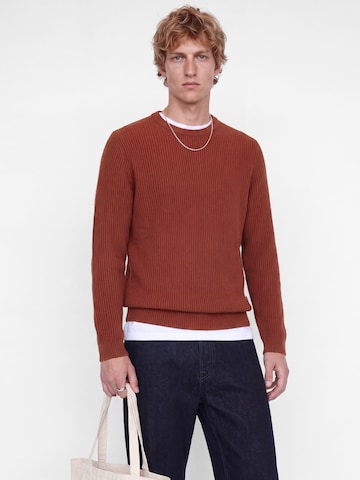 JACK & JONES Свитер 'JJPANNEL' в Красный: спереди