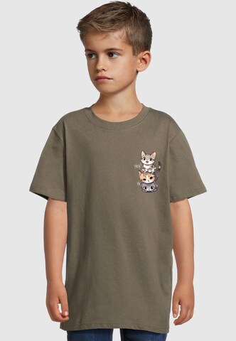 T-Shirt 'Hi Cats' Merchcode en vert : devant
