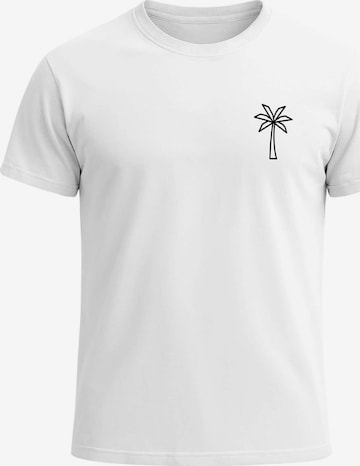 Neverless Shirt 'Palme Polygon' in White: front