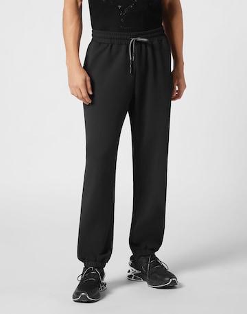 Tapered Pantaloni di Plein Sport in nero: frontale