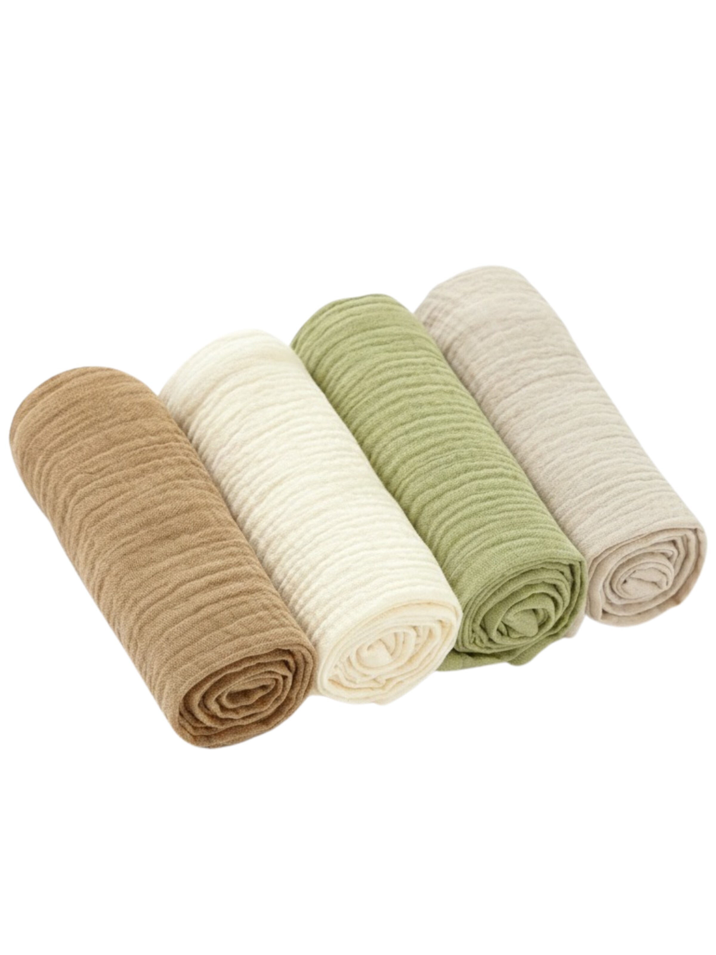 Räuberella Latz 'Premium Spucktücher 4er-Pack – 60x60 cm (Braun, Creme, Hellgrün, Beige)'‌‌‌ in Beige: Vorderseite