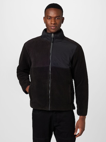 Superdry Fleece Jacket in Black: front