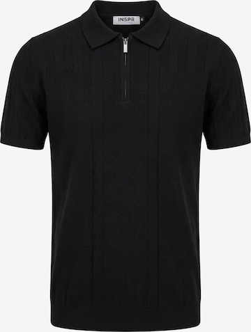 Maglietta 'Lucian Zip' di INSPR in nero: frontale