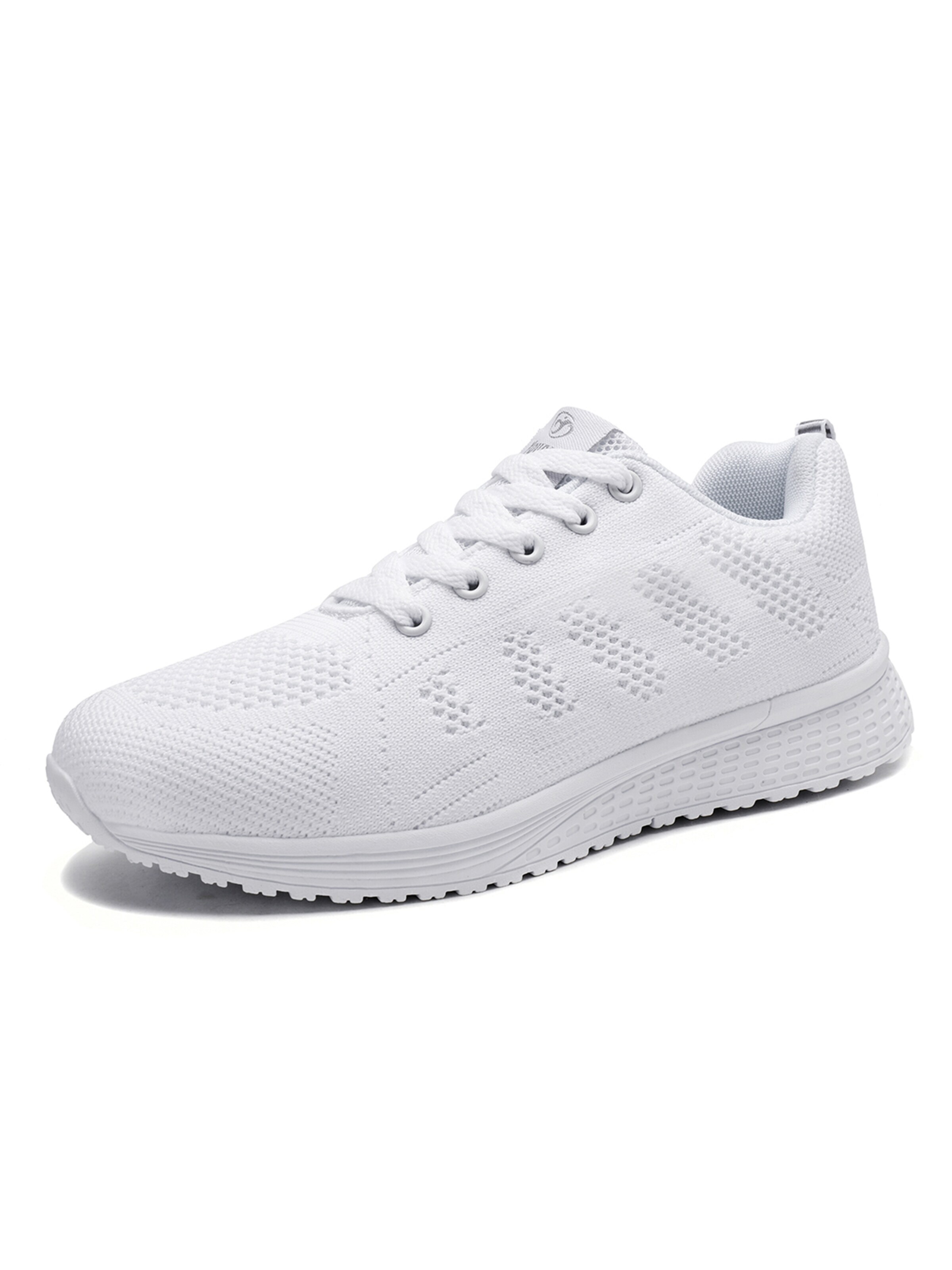 Youecci Sneakers 'A08 dense net flying woven shoes customized' in White: front