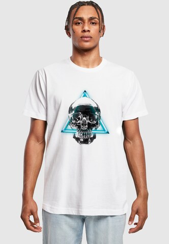 Mister Tee T-Shirt 'Neon Skull' in Weiß: Vorderseite