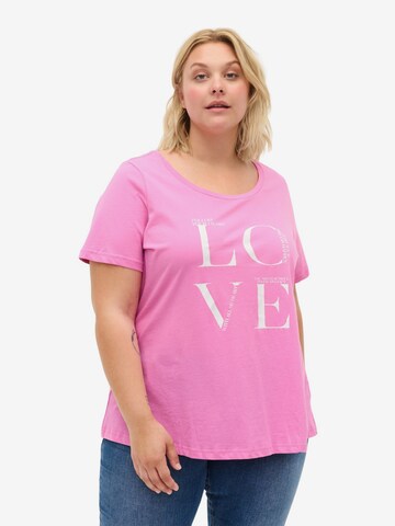Zizzi T-Shirt 'Vvera' in Pink: predná strana