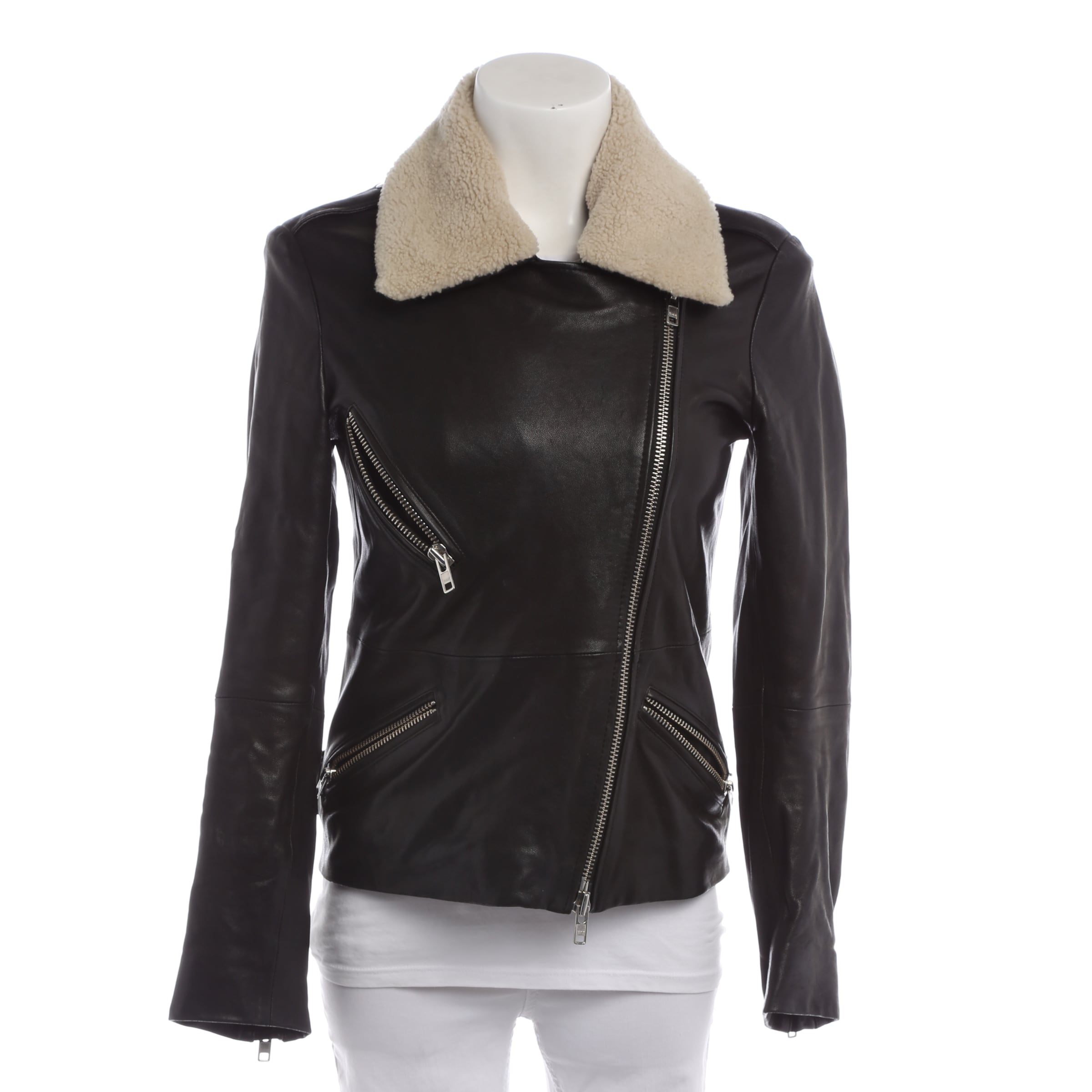 BLOOM Lederjacke Ledermantel XS in Schwarz ABOUT YOU