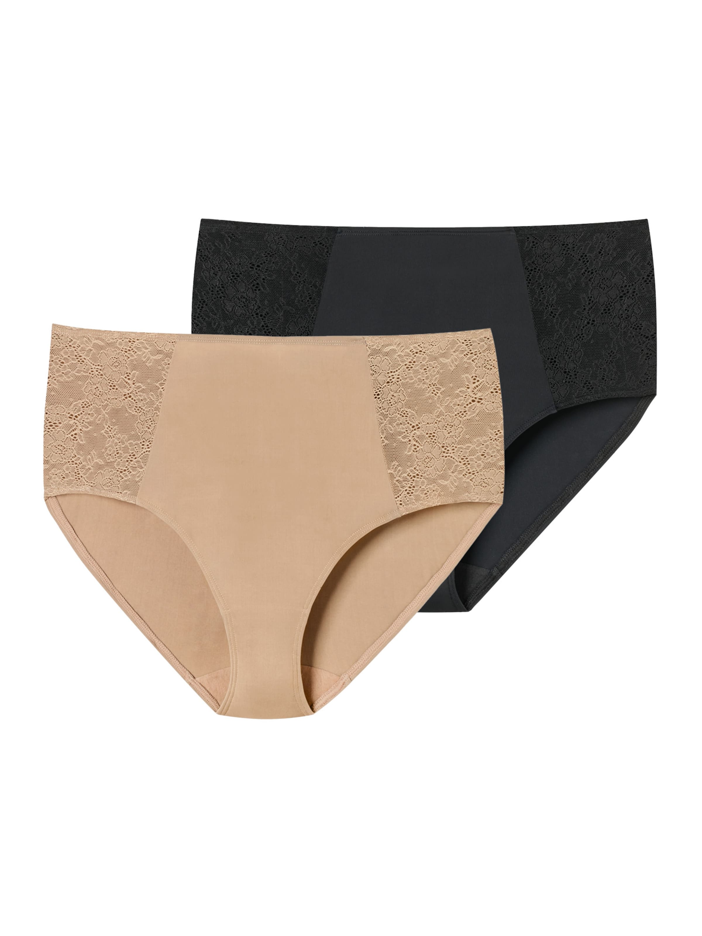 SCHIESSER Midislip ' Air Spitze ' in Beige: Vorderseite