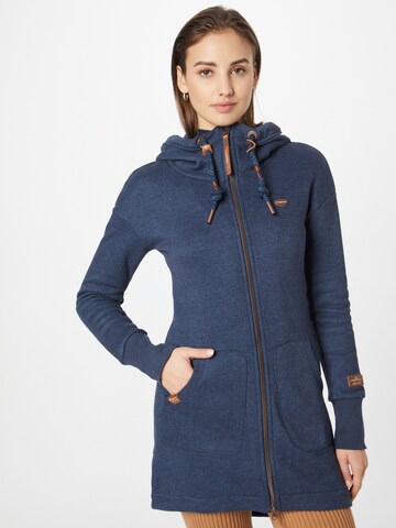 Ragwear Zip-Up Hoodie 'KAMY' in Blue: front