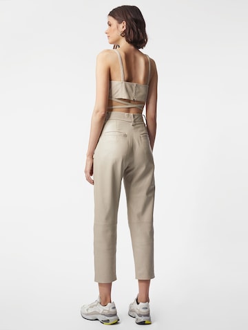 Young Poets Loose fit Pleat-Front Pants 'Alea' in Beige