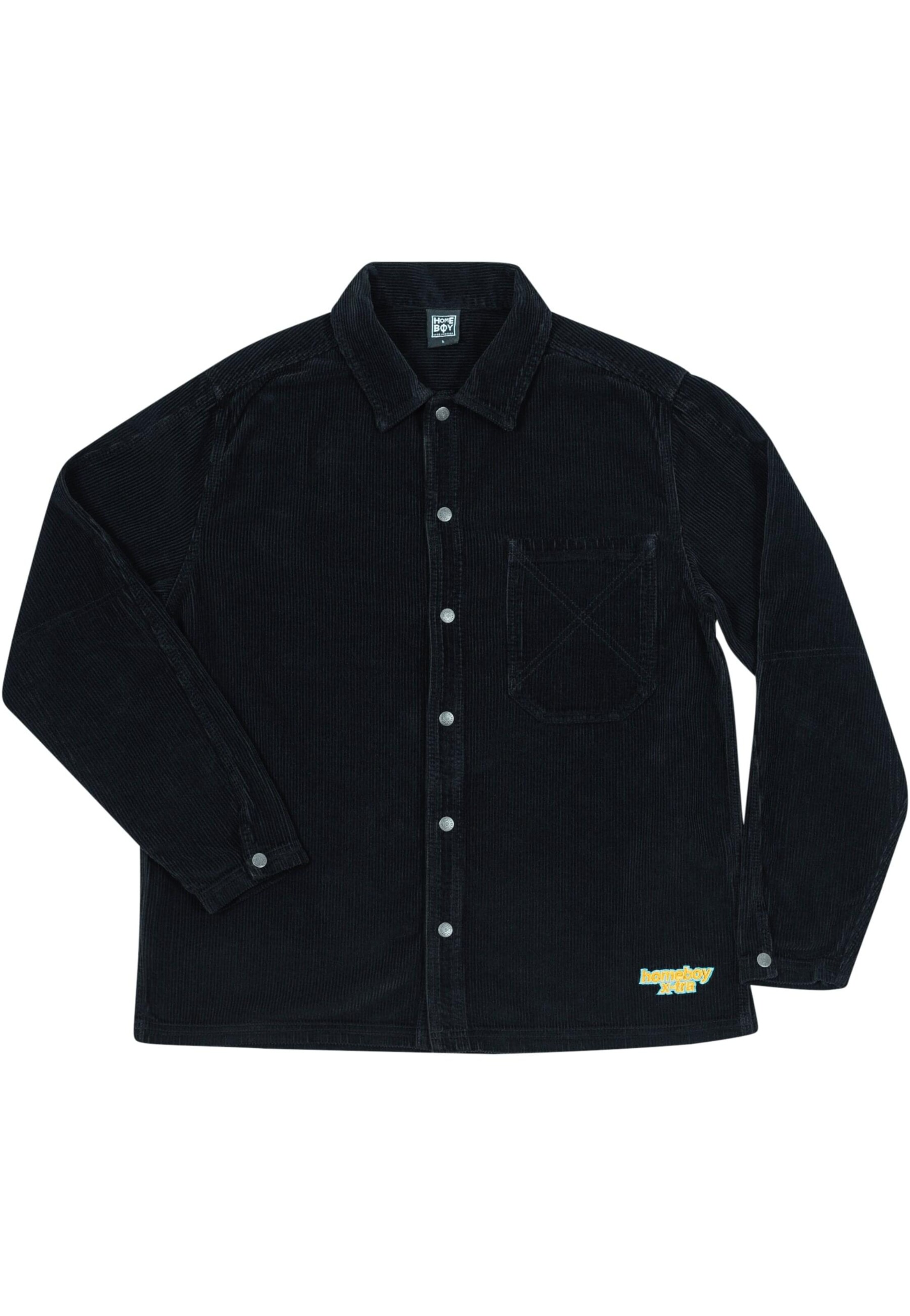 HOMEBOY Regular Fit Skjorte 'Time Warp' i sort: forside