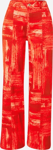 Hosbjerg Wide leg Byxa i röd: framsida