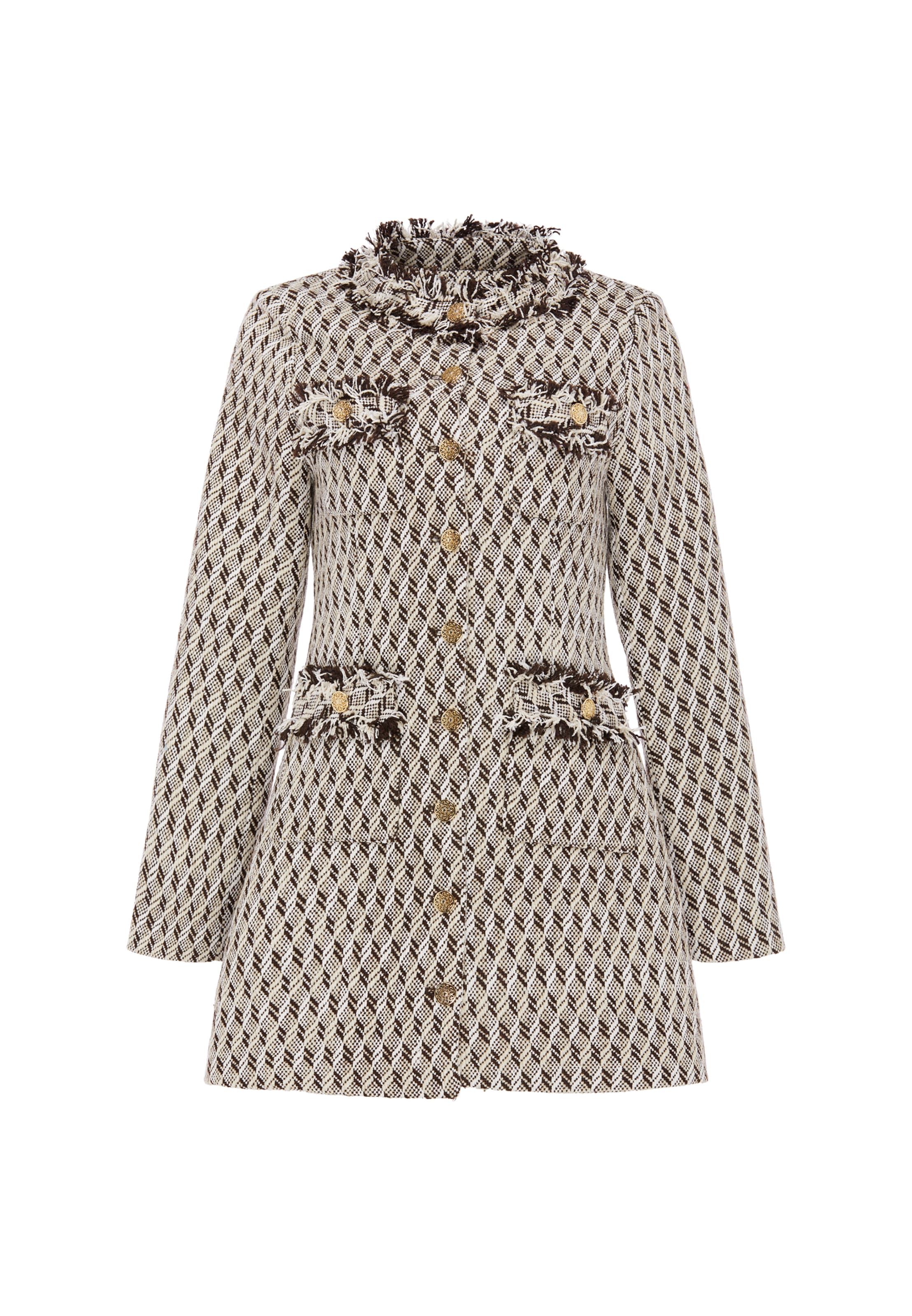 faina Jurk in Bruin: voorkant