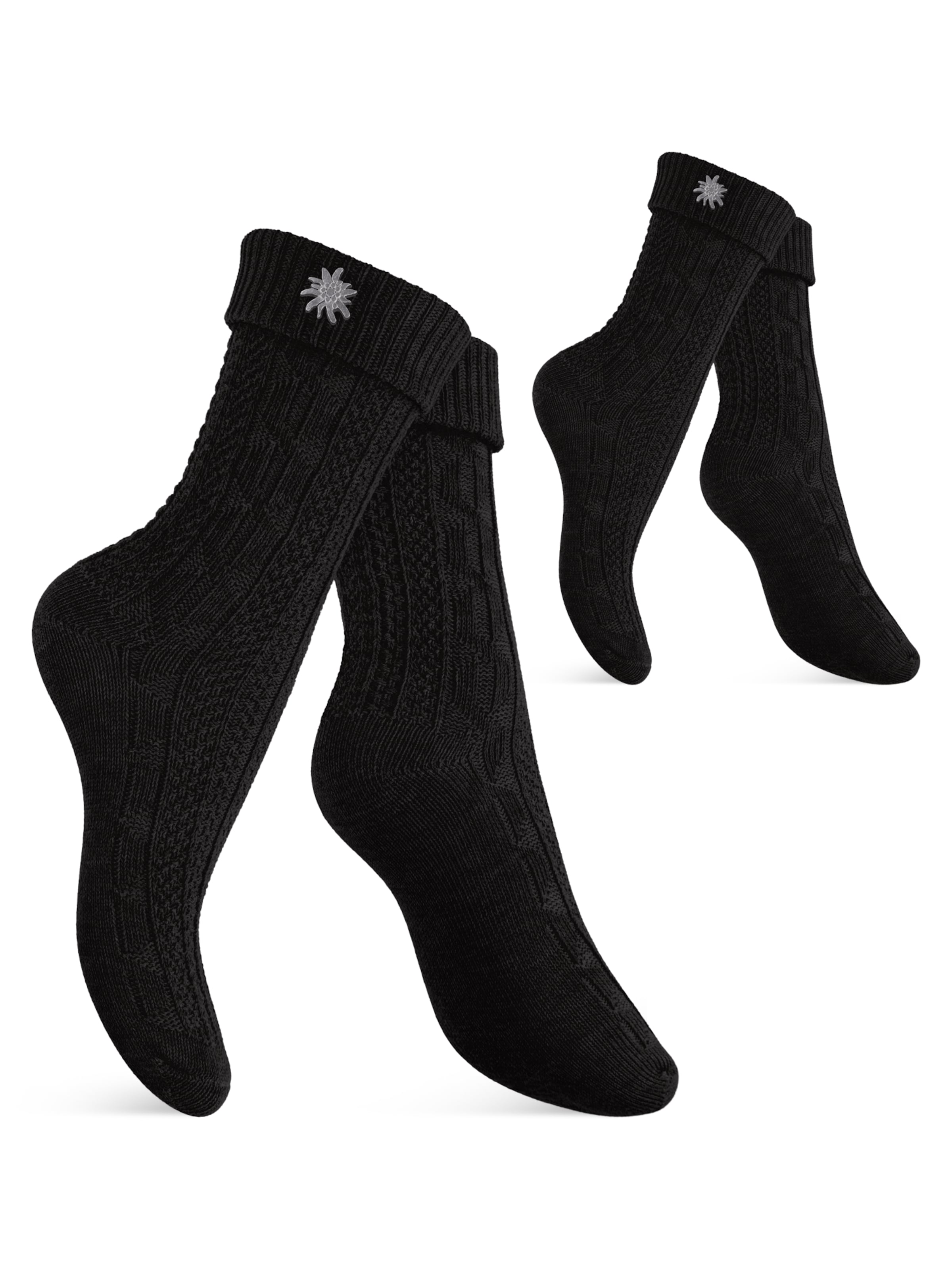 celodoro Trachtensocken 'Tradition'‌‌‌‌‌ in Schwarz: Vorderseite