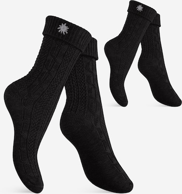 celodoro Trachtensocken 'Tradition' in Schwarz: Vorderseite