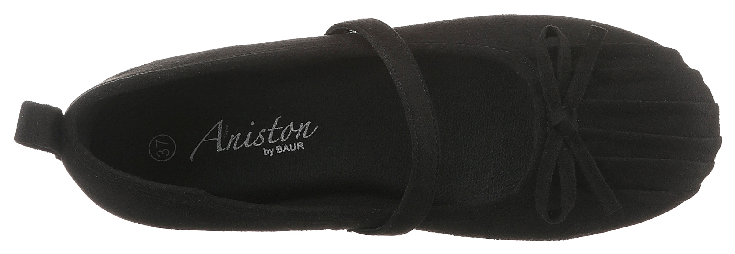 Aniston Ballet Flats with Strap in Black