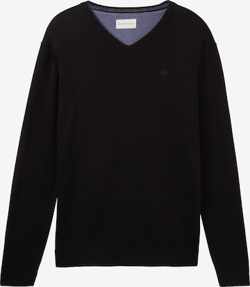 TOM TAILOR Sweater in Black: front