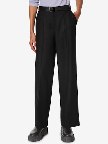 Wide Leg Pantalon à plis Marc O'Polo en noir : devant