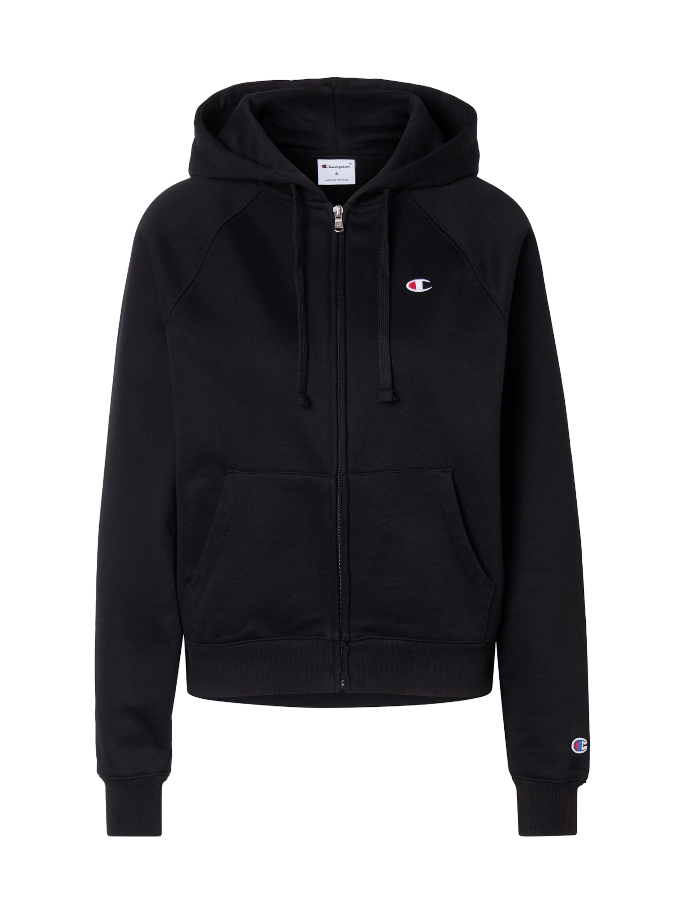 Champion Кофта на молнии в Черный: спереди