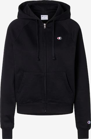 Champion Кофта на молнии в Черный: спереди