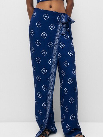 Pull&Bear Szeroka nogawka Spodnie w kolorze niebieski: przód